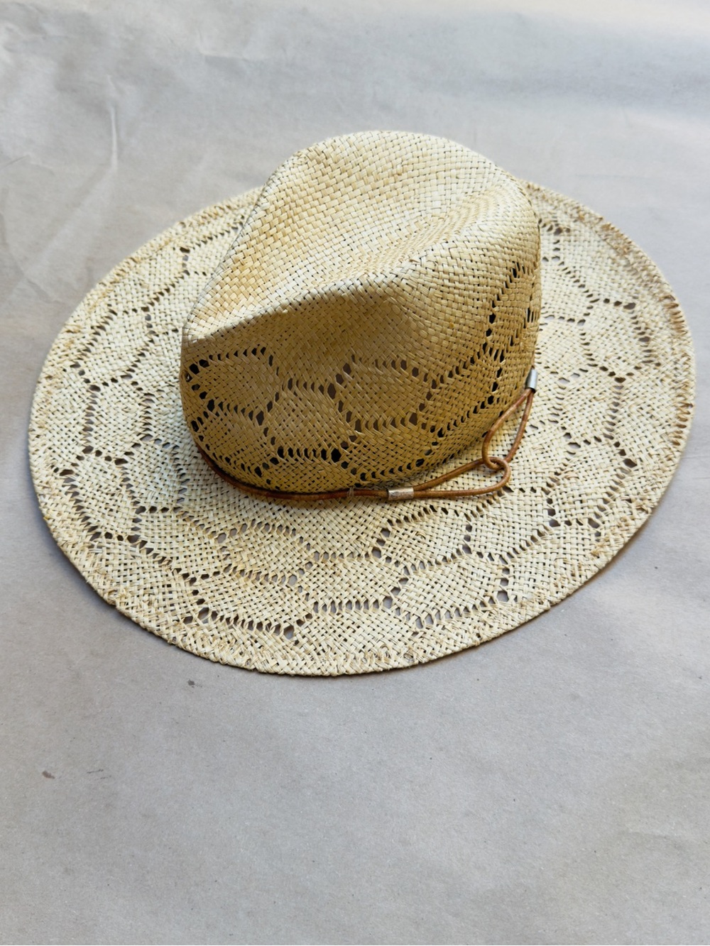 rag & bone Natural Straw Wide-Brim Fedora with Braided Chin Cord